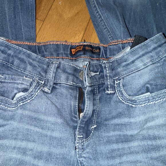 PREOWNED Levi’s Girls Embellished Pocket Bootcut Jeans Size 7 Reg - Picture 4 of 5